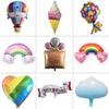 Rainbow Parachute Hot Air Balloon Birthday Decoration Foil Balloons