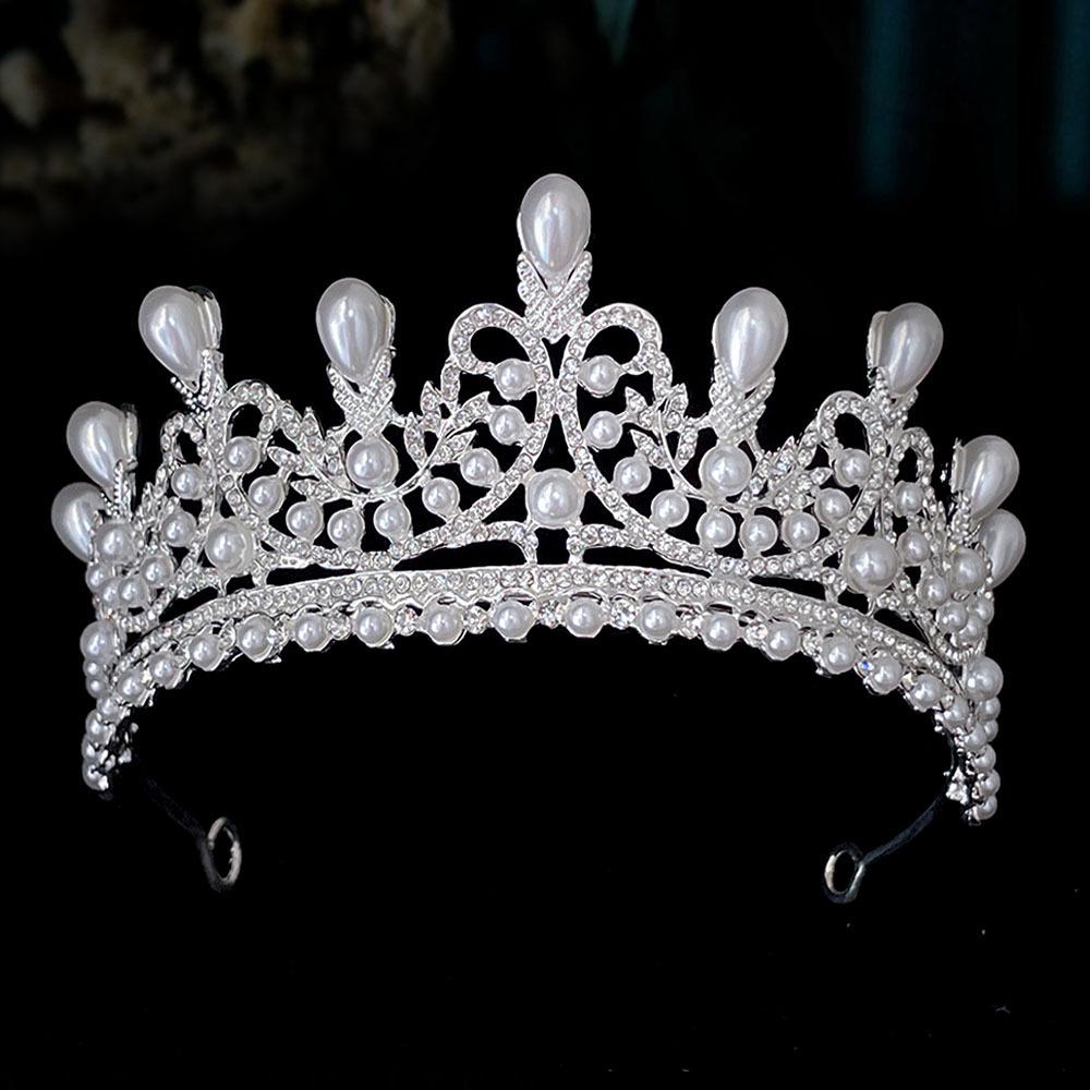 

Korean Style Bridal Super Fairy Crown Classic Pearl Drop Shape Wedding Headdress Wedding Hair Accessories