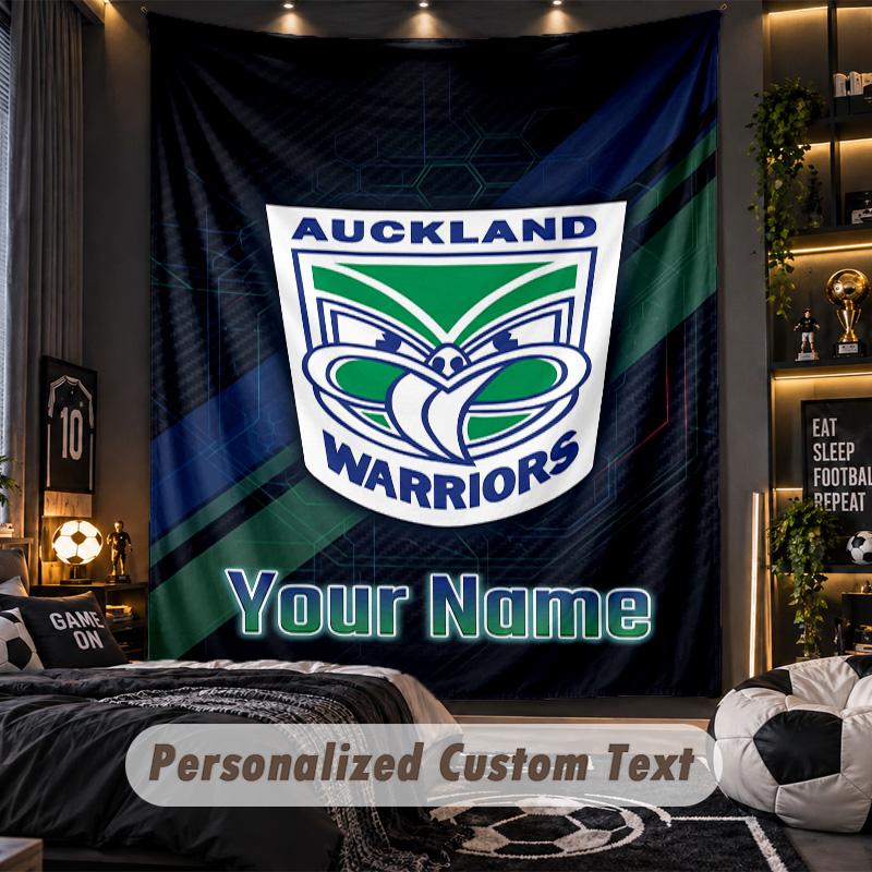 TapestryWigan Warriors Custom Name Text Personalized Wall Hanging Tapestry Home Wall Decor