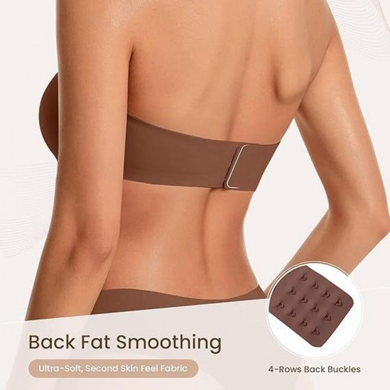 Seamless Strapless Bra Invisible Non-Slip Bandeau Push Up Women