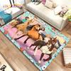 Spirit Riding Free Horses Cartoon Area Rug,Carpet Rug for Home Living Room Bedroom Sofa Doormat Decor,Kids Non-slip Floor Mat 3D