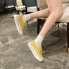 Women's Canvas Shoes Spring Autumn No-Tie Breathable Personality Match All-Match Board Shoes Comfortable Rubber Bottom