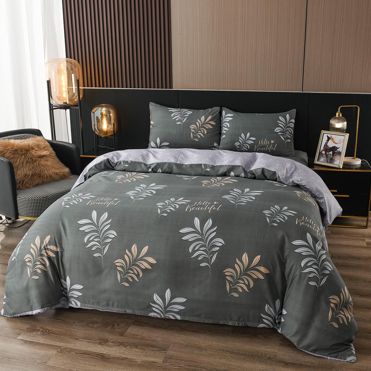 

Пододеяльник синего и зеленого цвета King Queen Full Twin Single Double Size, 3 шт., узор Modern Lines с любовью, мягкий комплект постельного белья из микрофибры EU Single-135x200