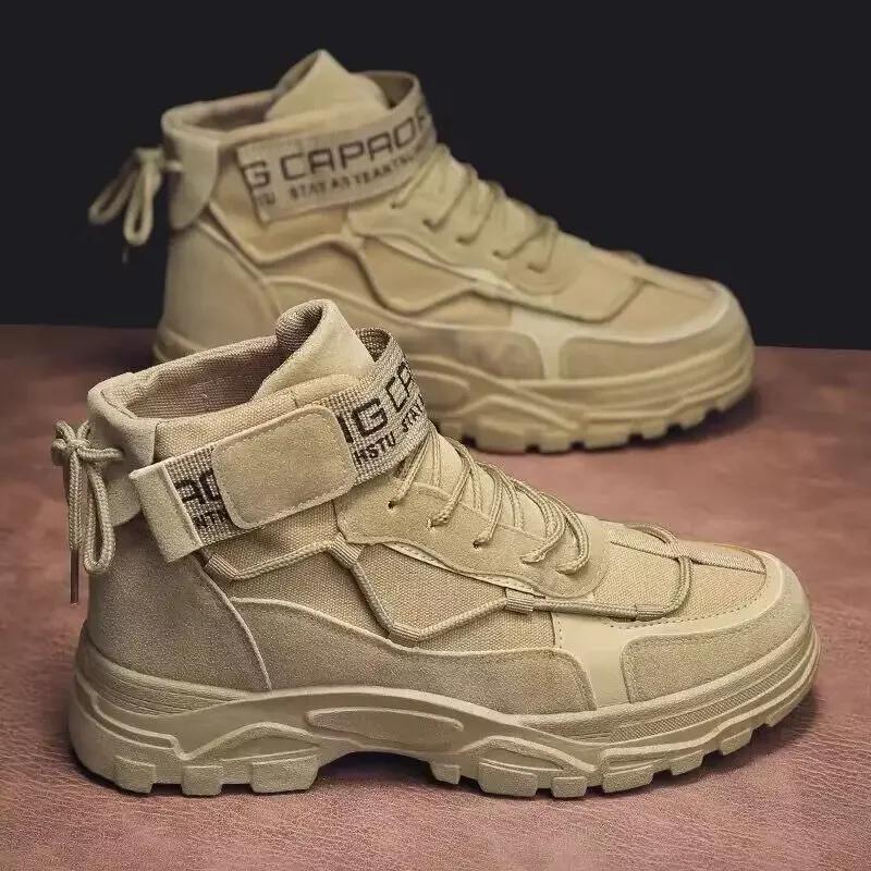 Móda Pánské Kotníkové Boty Nový Podzim Zima Britský Styl Módní Protiskluzové Pohodlné Ploché Boty Venkovní Chůze Sportovní Volnočasová Obuv