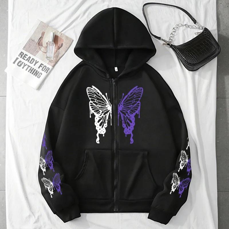 Damen Kapuzenpullover Übermantel Druck Täglich Reißverschluss Sweatshirt Lässig Vielseitig Damenbekleidung Mode Sport Joggen Streetwear