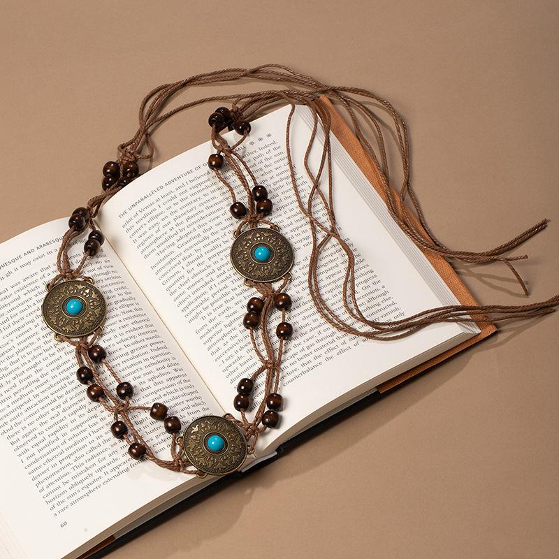 Bohemian Woven Waist Rope Belt Retro Ethnic Decorative Waist Chain For Women, Korean Style Casual Accessory