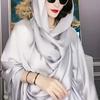 Breathable Solid Color Headscarf Silk Big Yarn Shawl Fashion Square Hijab Scarf  Summer