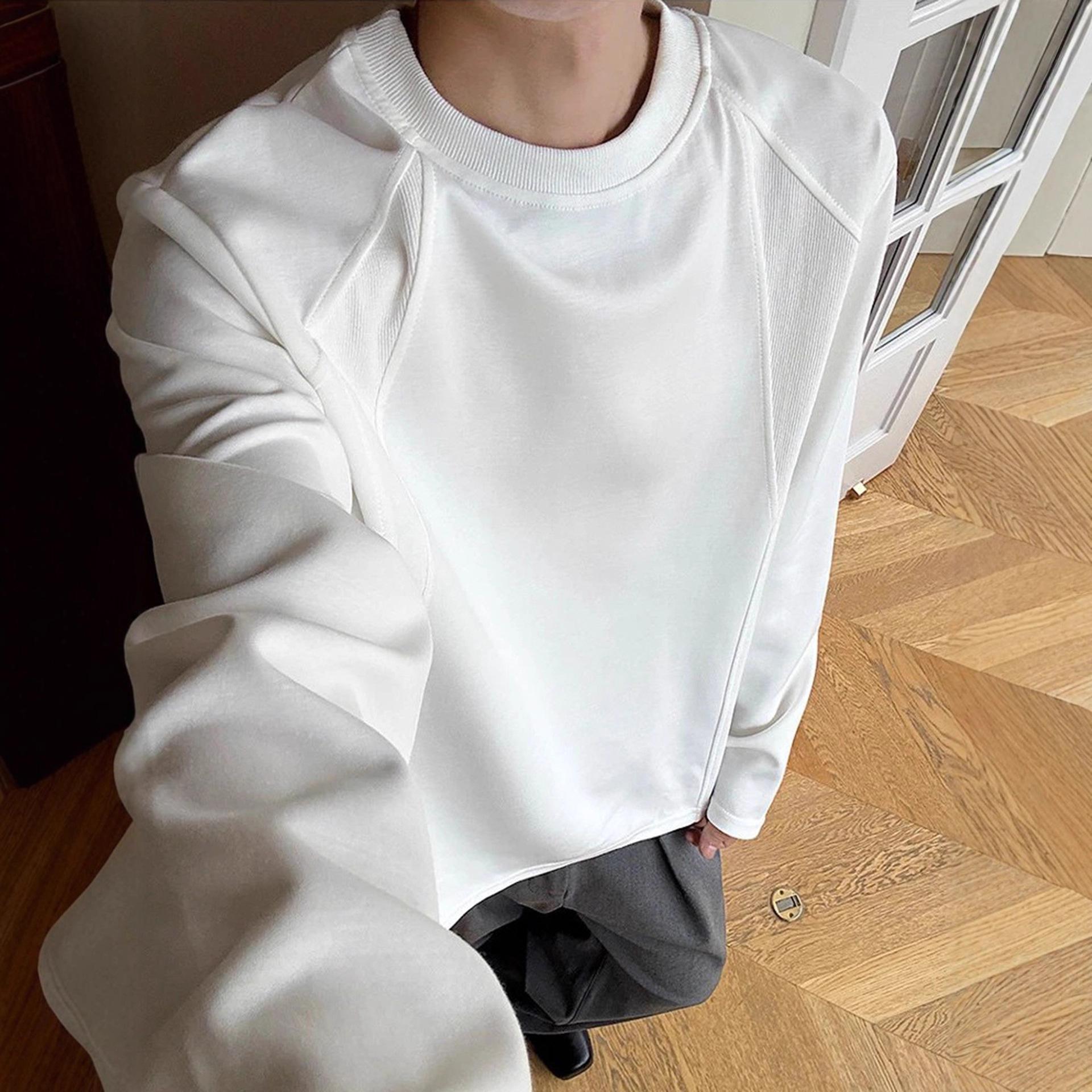 

Threaded Sweater Men s Autumn T-shirt Long Sleeve Hoodless Coat High Quality Durable Construction Stylish Design Practical Daily Use M белый