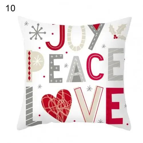 Heimdekoration Weihnachtsthema Musterdruck Polyester Kissenbezug Schlafzimmer Wohnzimmer Wohnzimmer Kissenbezug