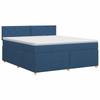 Box Spring Bed with Mattress and Headboard Blue 140 X 190 Cm Fabric