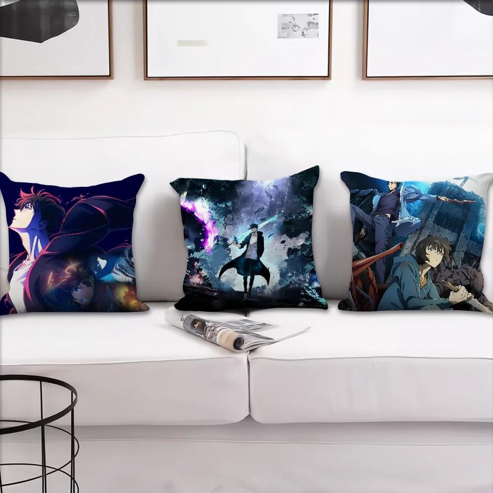 Classic Anime S-Solo L-Leveling cushion cover Living Room Headboard Bedroom Office Cushion Cushion Sofa Nap Time Pillow Case