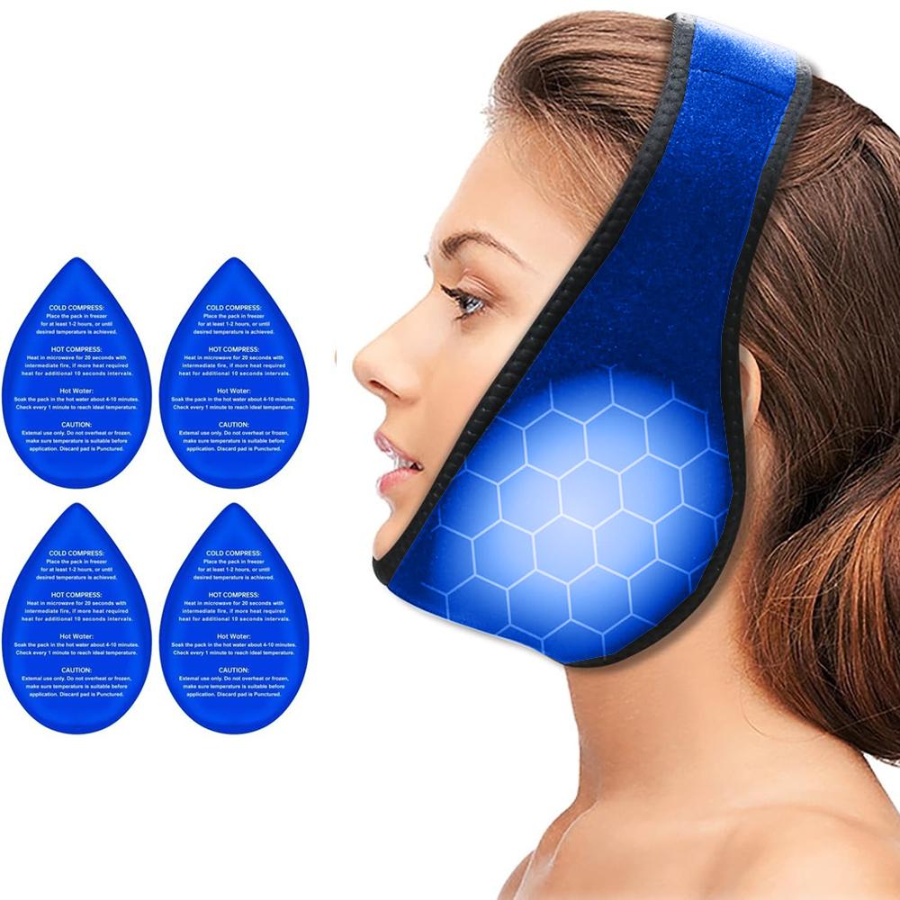 

Пакет со льдом для зубов мудрости, головная повязка, пакет со льдом для челюсти для лица, послеоперационный пакет горячего/холодного компресса для ВНЧС, удаления зуба, тонзиллэктомии