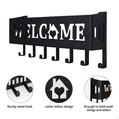 Key Hanging Holder with 7 Hooks Front Door Screws and Anchors Office Garage