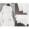 Abito camicia da donna con risvolto, scollo a V, maniche lunghe, orlo irregolare, vita stretta, cintura regolabile, pullover, maglietta, abbigliamento femminile