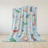 Cute Dog Flannel Blanket Warm Soft Halloween Christmas Couch Warm Cozy Decorative Decor Gift For All Season