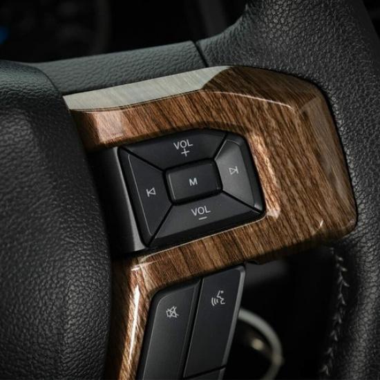 Central Console Steering Wheel Cover Trim Decor For Ford F150 2015-20 Wood Grain