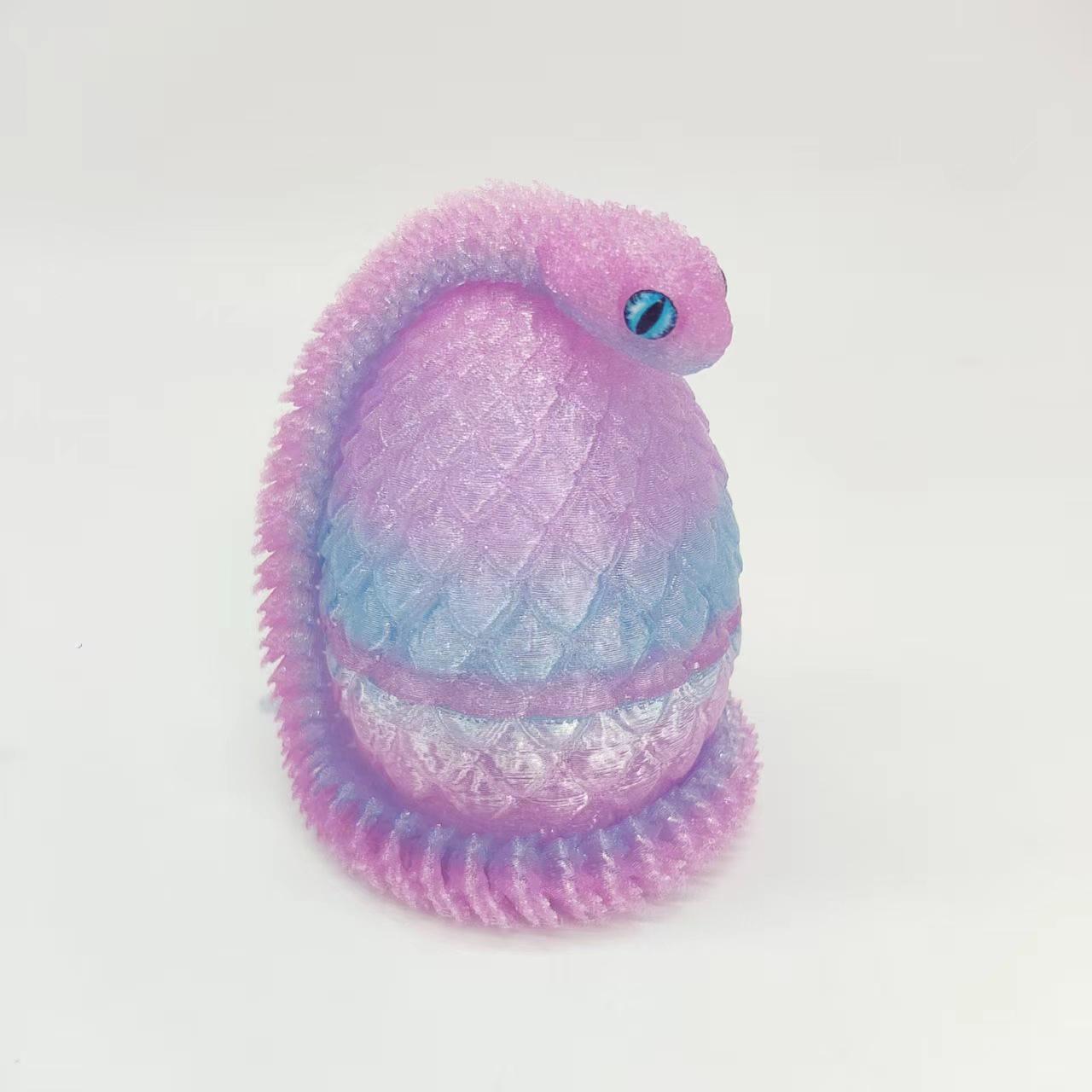 3D Printed Crystal Snake Egg Decor: Creative Handicraft Gift & Celebrity Toy Figure