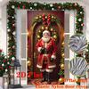 2D flat, 2D flat Christmas door decoration, the first choice for holiday entrances, high-definition Santa Claus patterns