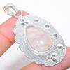 Rose Quartz Gemstone Handmade 925 Sterling Silver Jewelry Pendant 2.36"
