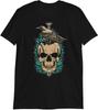 Gothic Cracked Skull Unisex Men T Shirt Death Horror Metal Biker Grunge Emo Rock Black