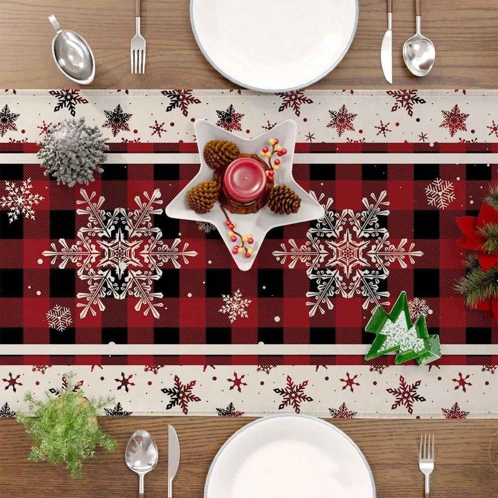 Merry Christmas Christmas Table Runner Faceless Gnome Snowman Table Cover  Home Party Decor