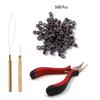 Hook Needle 500pcs Micro Ring Beads Crochet Hook Micro Beads Plier  for Hair Extensions