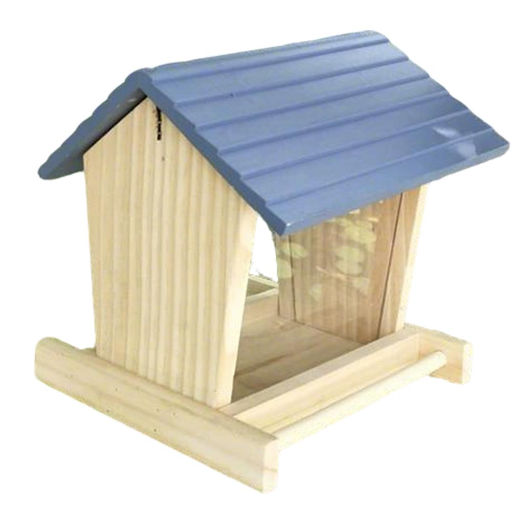 Wooden bird feeder, courtyard villa, balcony hanging rainproof bird feeder, wild feeding to attract birds