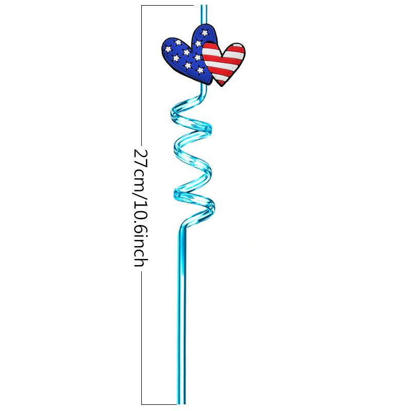 

Spiral Plastic Straws for Independence Day in The United States Reusable Independence Day Party Decoration and Event Supplies 15pcs