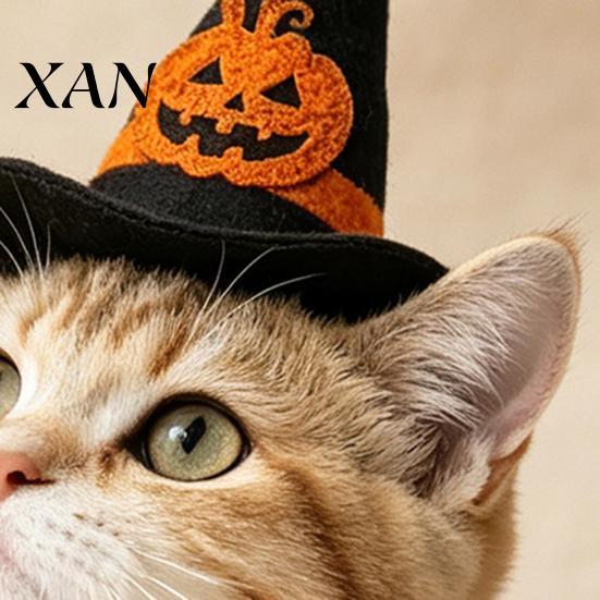 Animal Theme Party Decor Pet Halloween Witch Hat, Bows/Pumpkins Decor, Adjustable Felt Cosplay Headgear for Dogs Costume Accessory, Lightweight