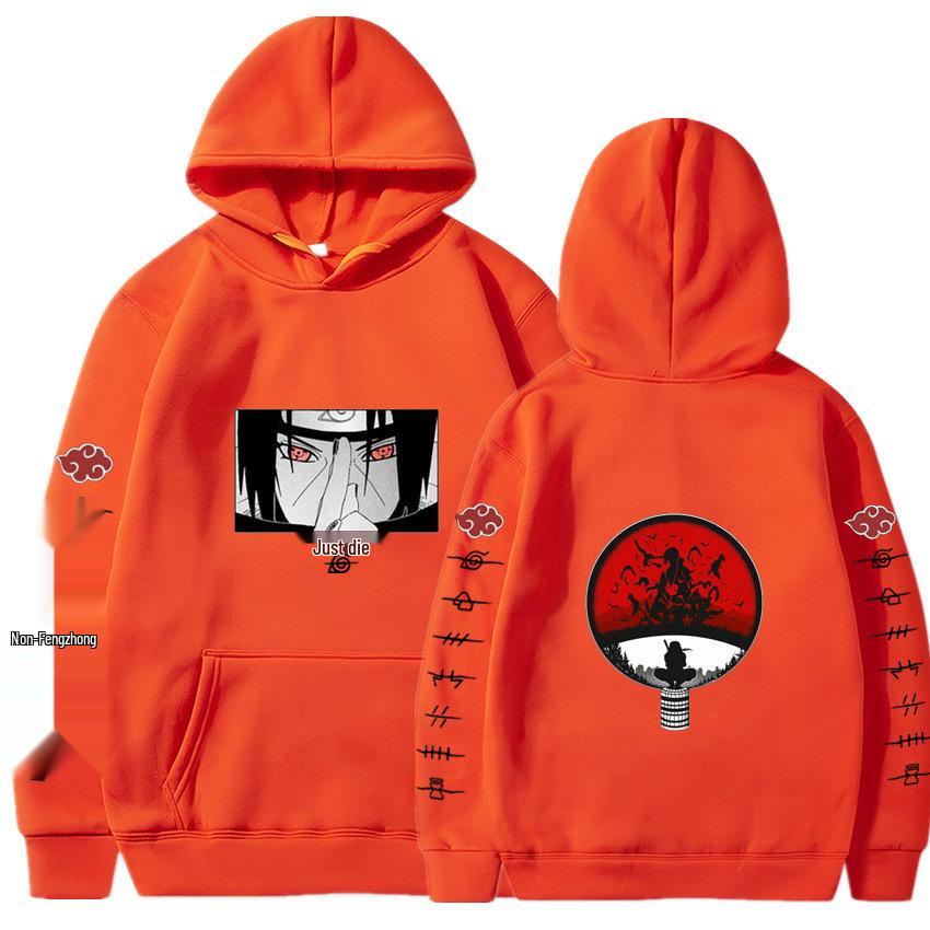 2024 Naruto Anime Men's Trendy Fleece Hooded Sweatshirt - Spring/Autumn Casual Long Sleeve