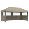 Vidaxl Pop-Up Party Tent with 3 Walls, Taupe
