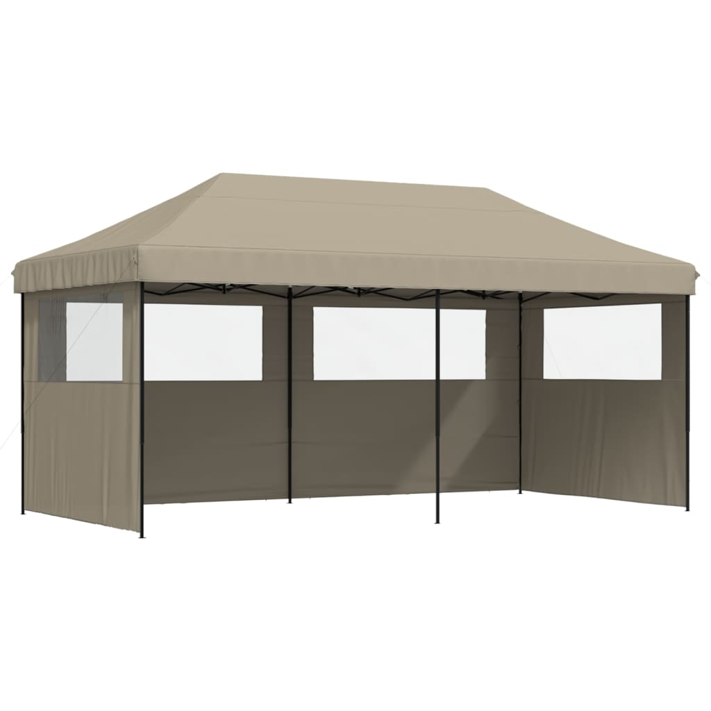 Vidaxl Pop-Up Party Tent with 3 Walls, Taupe