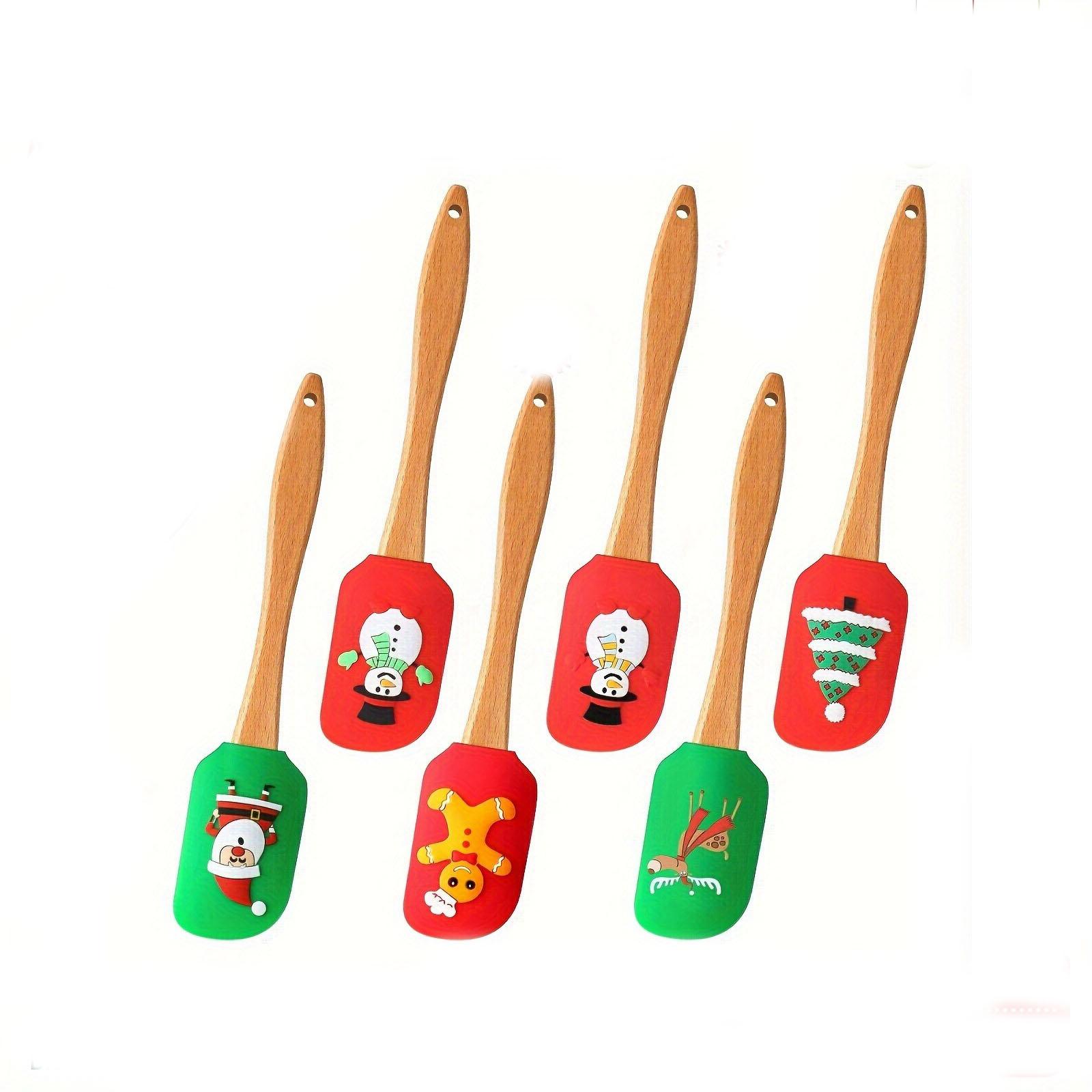 

Рождественская серия Лопатка для крема для торта Санта-Клаус Силиконовый скребок для теста с антипригарным покрытием Миксер для масла и теста Кухонные принадлежности для выпечки