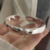 Bracelet Rétro 100% Argent Sterling Massif 925 pour Femmes Hommes Vintage Fait Main Large Simple Cadeau d'Anniversaire