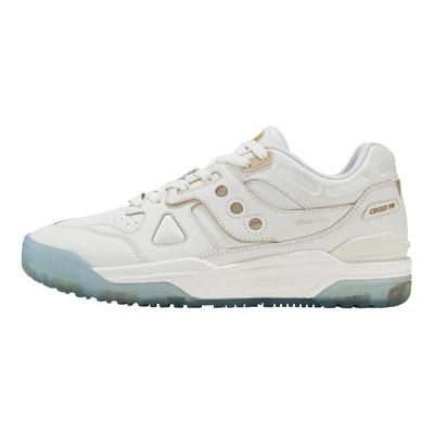 Scarpe da Ginnastica Basse Cross 90 in Ecopelle Antiscivolo Ammortizzanti Resistenti all'Usura Sneakers Unisex Bianche Marroni S79035-15