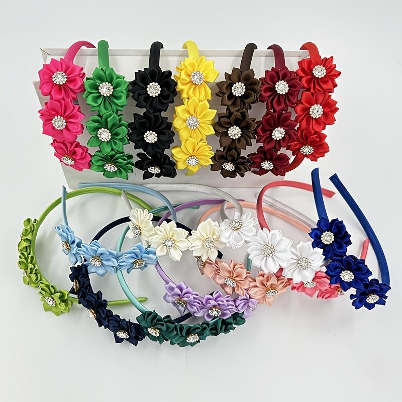 Hand Stitched Flower Rhinestone Headband Fashion Hair Accessory for Special Occasions
