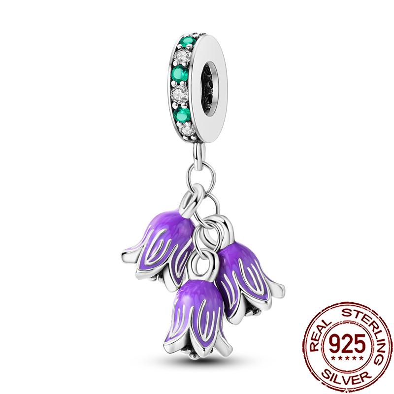 New Charms Copper Colorful Plant Flower Fruit Charm Beads Fit Snake Chain Bracelet Necklace Women Diy Jewelry