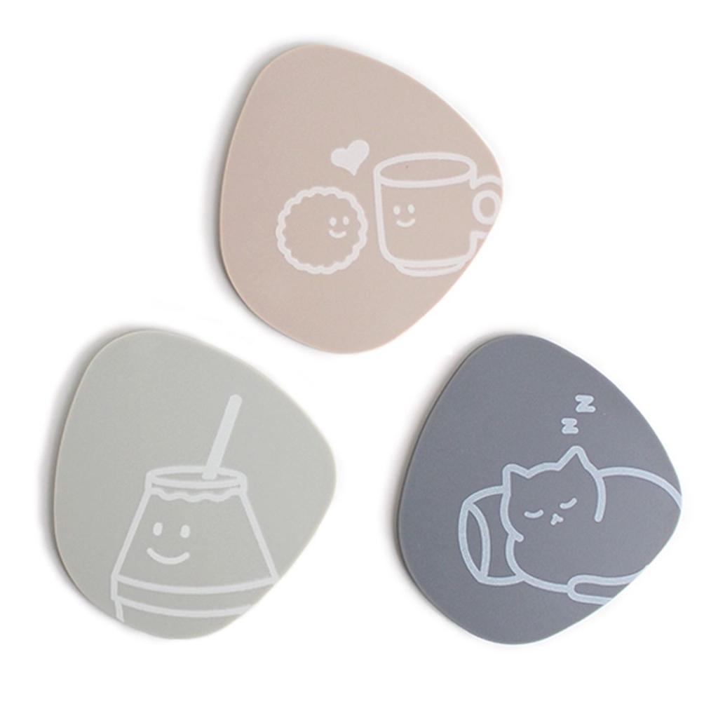 Made in Korea, fits perfectly in one hand, Hand Mirror, Gray, Green, Brown 3P