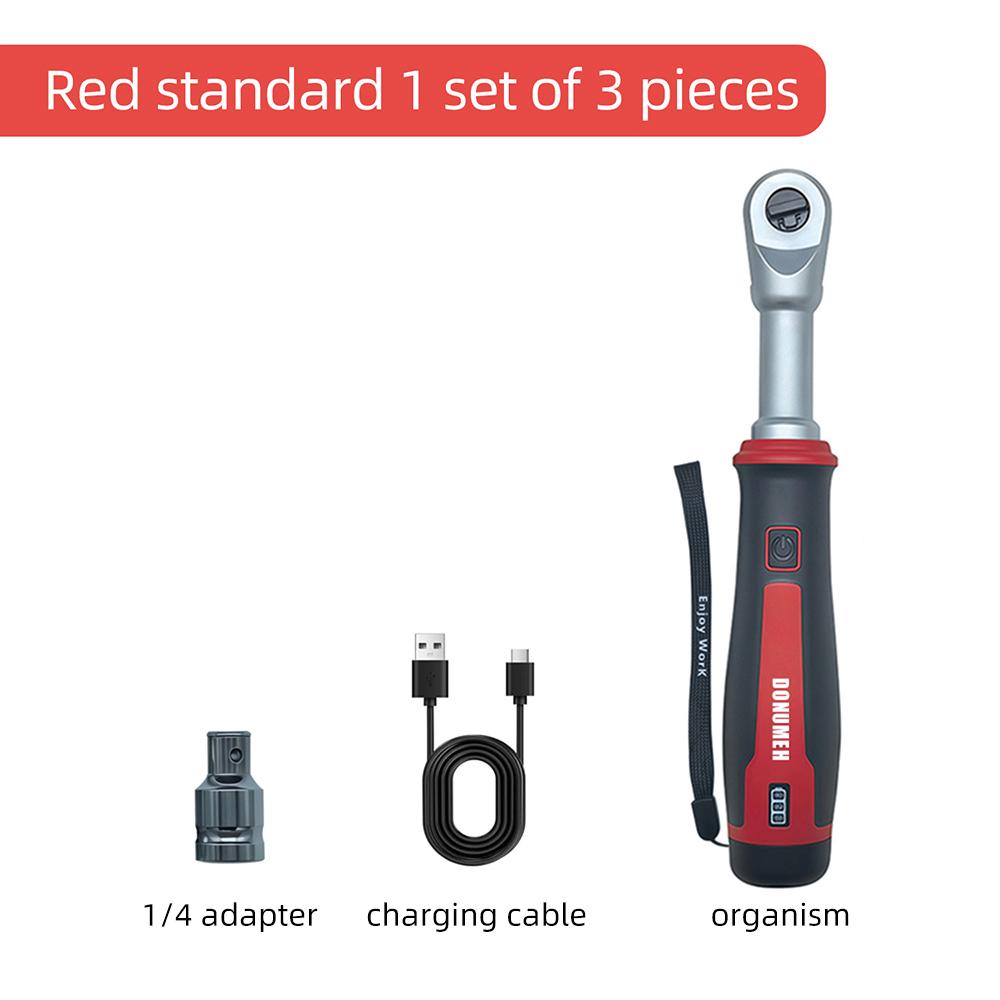3/8 Inch Electric Ratchet Wrench Cordless 3Nm 320rpm USB-C Rechargeable Forward Reverse LED Battery Indicator for DIY Repair