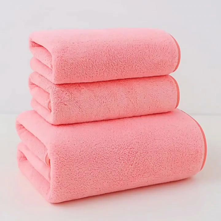 Coral Fleece Bath Towel Set Ultra Soft High Absorbent Quick Dry Towel for Face Body Skin Friendly Home Bath Accessories MIT