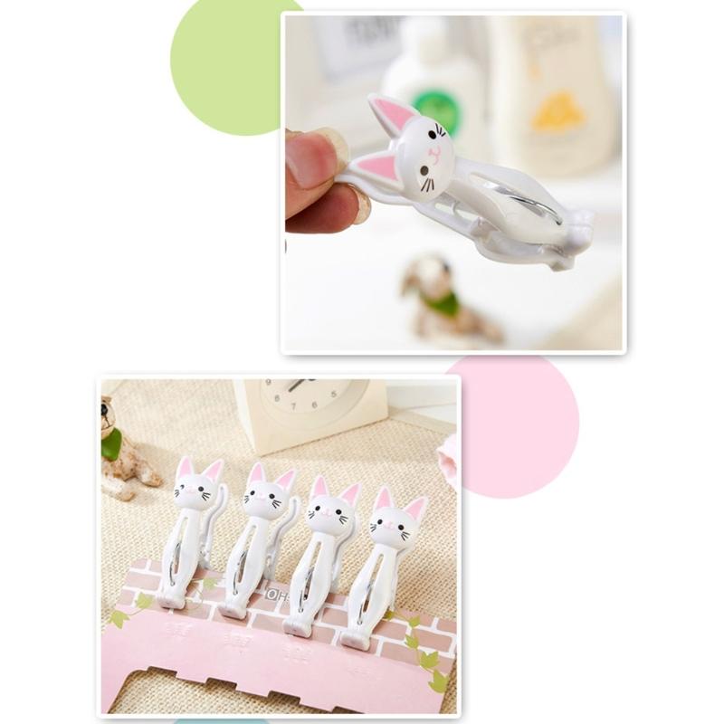4 szt. Plastikowe klamerki do prania w kształcie kotów Klipsy do ubrań Kreskówkowe klipsy do ręczników plażowych Klips do pościeli skarpetek Wiatroszczelne klipsy do prania do domu