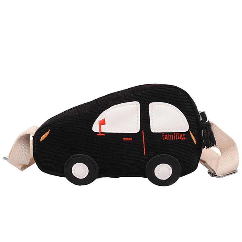 Fashion Kawaii Kids Mini Crossbody Bag - Cartoon Car Pig Canvas Coin Purse Creative Shoulder Bag for Children Boys Girls