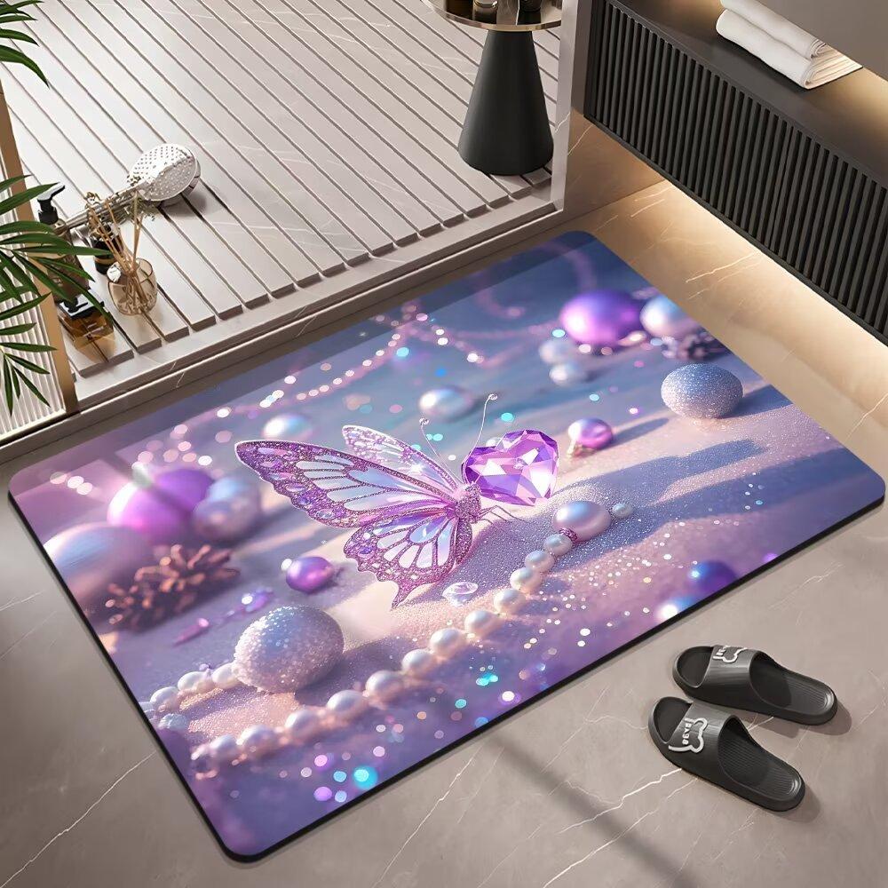 3D Expansion Wind Three-dimensional Diatom Mud Bathroom Floor Mat Absorbent Toilet Door Mat Home Non-slip Foot Mat