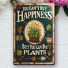 Vintage Metal Sign Plants Quote Wall Decor for Home Garden Cafe Gift