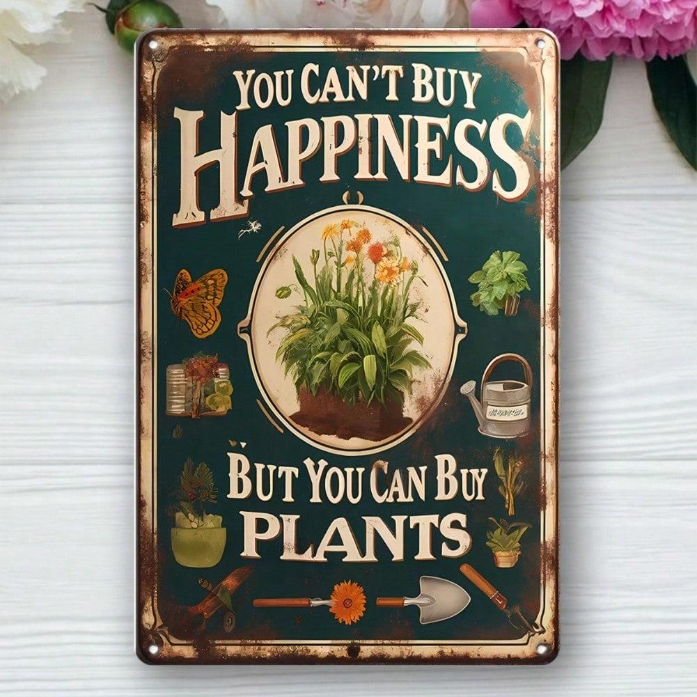 Vintage Metal Sign Plants Quote Wall Decor for Home Garden Cafe Gift