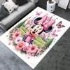 3D Printed Minnie Princess,Castle,Flowers Anti-Slip Rug - Machine Washable Office Rug for Living Room, Bedroom, Office - Multiple Sizes