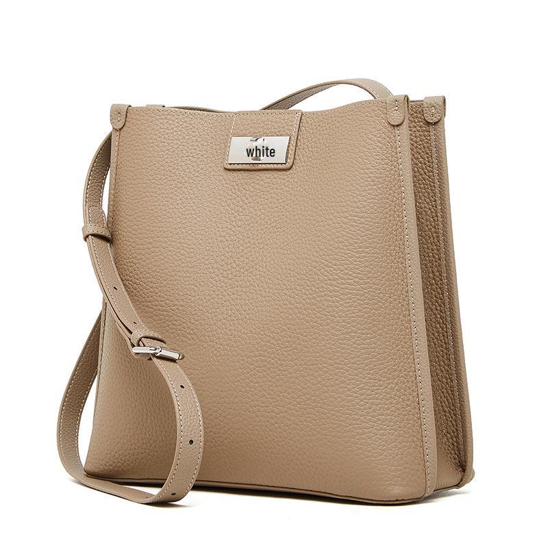 

2024 Зимняя нишевая дизайнерская женская сумка-ведро из коровьей кожи: Универсальная минималистичная сумка-мессенджер из натуральной кожи для поездок на работу 25*10*25