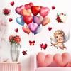 Cupid Love Arrow and Balloons Wall Sticker Self-Adhesive Removable for Living Room Bedroom Valentine Home Decor