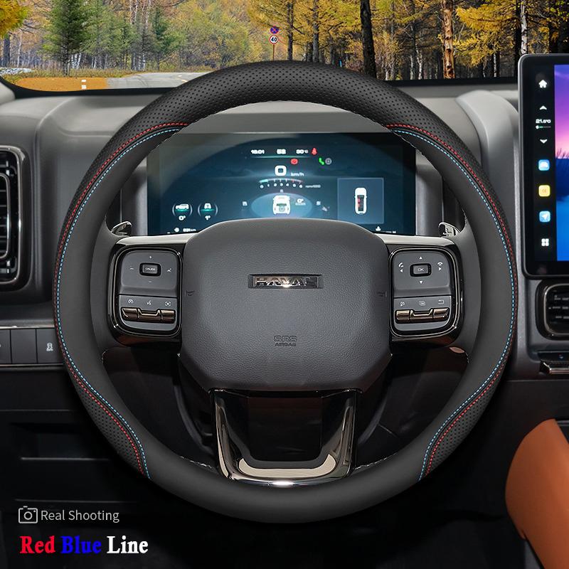High Leather Braid on Car Steering Wheel Cover Wrap for Haval H9 2015 2016 2017 2018      2024 2025 Stylling