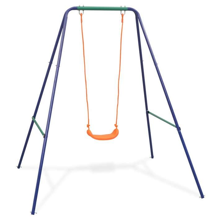 VidaXL Balançoire Simple 2-en-1 et Balançoire pour Tout-petits Orange Portique 91362